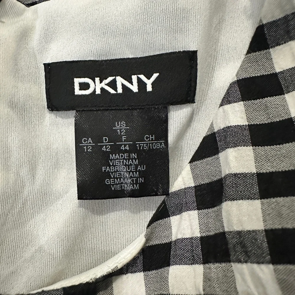 DKNY Gingham A-Line Sleeveless Dress | Size 12 | Classic Check - Picture 13 of 16